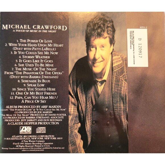 Michael Crawford A Touch Of Music In The Night Pop CD 37301cd - Picture 2 of 2
